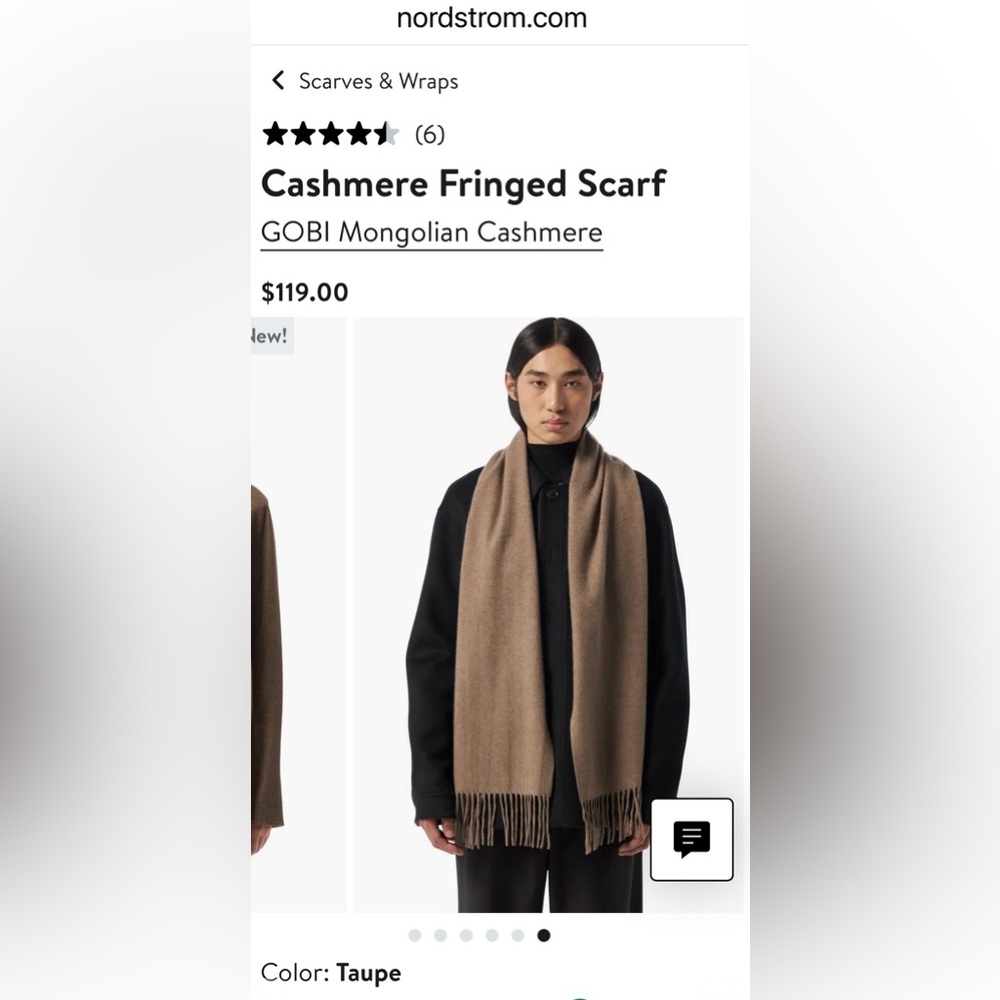 Gobi Mongolian Organic Cashmere Fringed Scarf - Picture 7 of 8